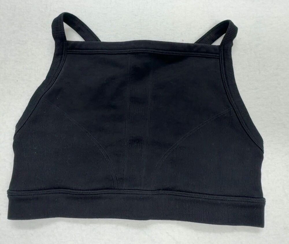 Alala Large Black Bra High Front Thick Strap Workout Exercise
